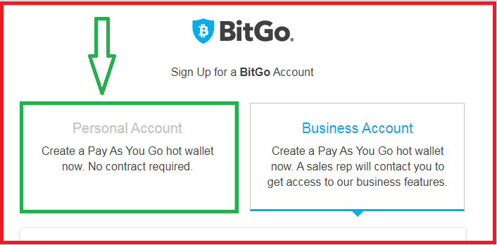 Регистрация веб-кошелька BitGo: шаг 3