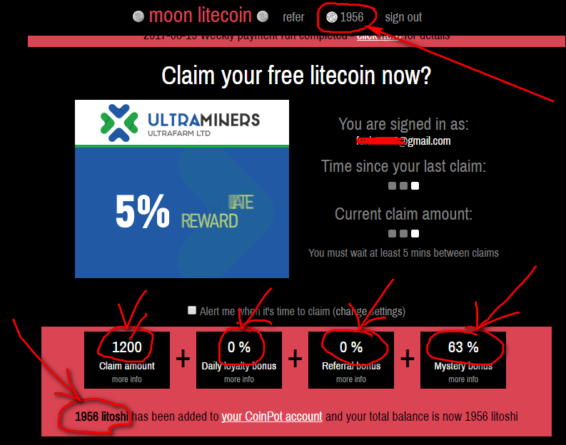 Варианты заработка и доход на Moon Litecoin